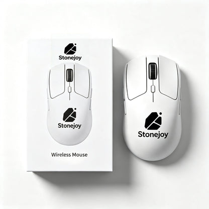 Stonejoy White Wireless Gaming Mouse, Multi‑Mode Rechargeable Ergonomic PC Mouse