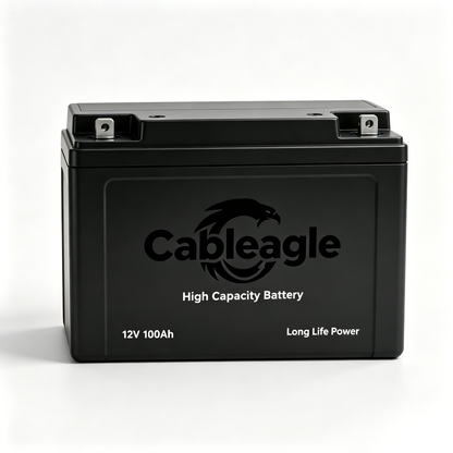 Cableagle High Capacity Rechargeable Battery, Long Life Power Supply for Solar, RV, Boat, Off-Grid System
