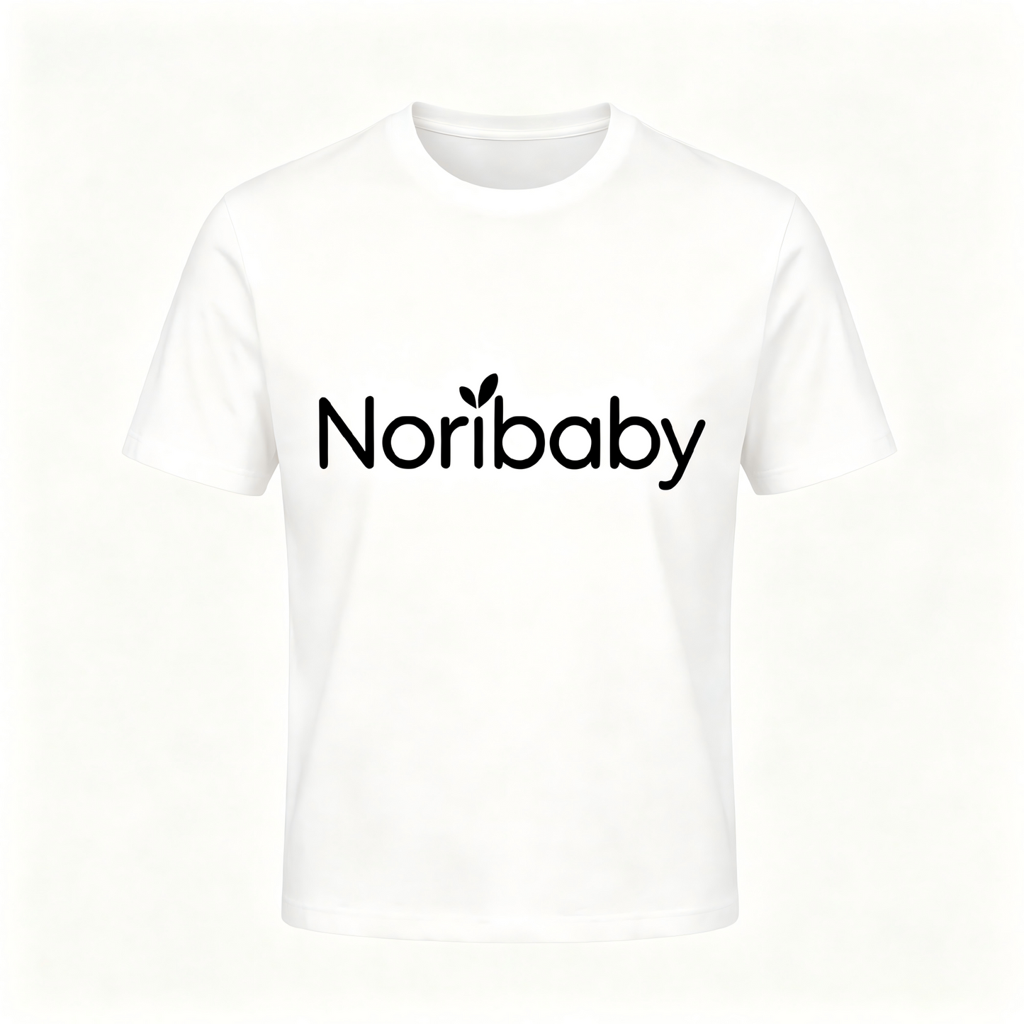 Noribaby Minimalist White Cotton Short Sleeve T-Shirt, Breathable Basic Crew Neck Casual Tee for Men