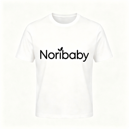 Noribaby Minimalist White Cotton Short Sleeve T-Shirt, Breathable Basic Crew Neck Casual Tee for Men