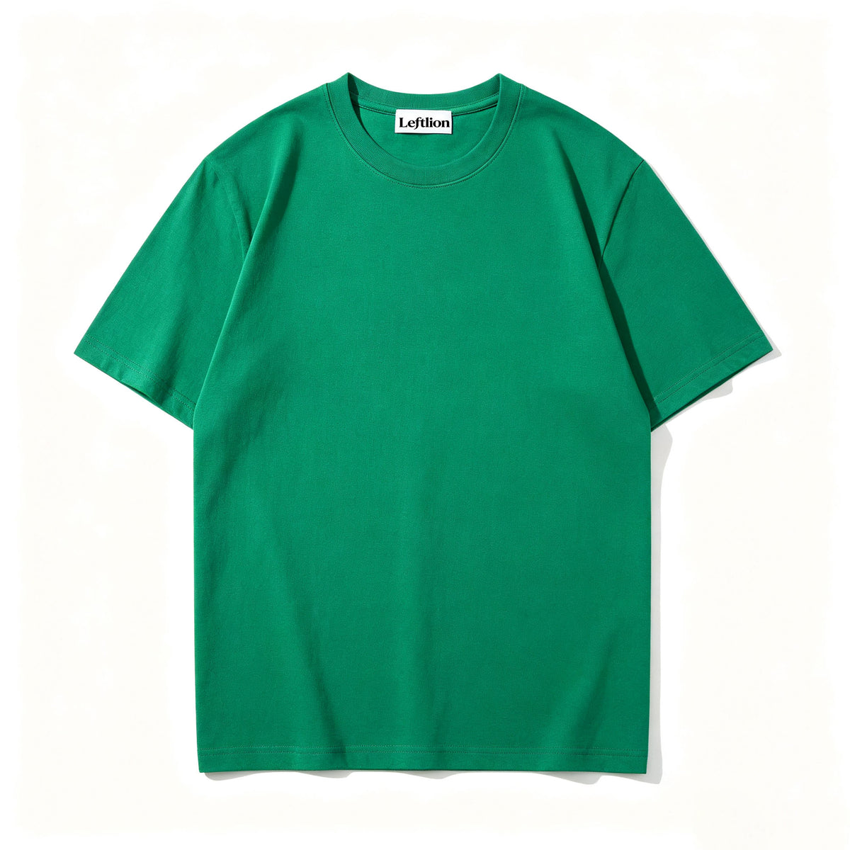Leftlion Men's Short Sleeve Crew Neck T-Shirt, Solid Green Basic Casual Tee, Soft Breathable Cotton T Shirt for Daily Wear Outdoor Activities