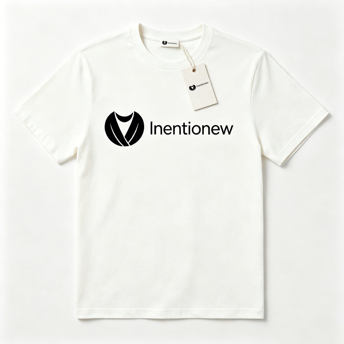 Inentionew Men's Classic Crew Neck Short Sleeve T-Shirt, Premium Soft Cotton Basic Solid White Casual Daily Wear Top Tee