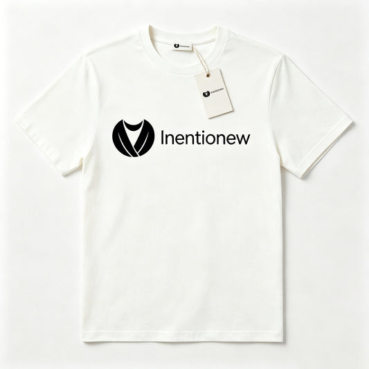 Inentionew Men's Classic Crew Neck Short Sleeve T-Shirt, Premium Soft Cotton Basic Solid White Casual Daily Wear Top Tee
