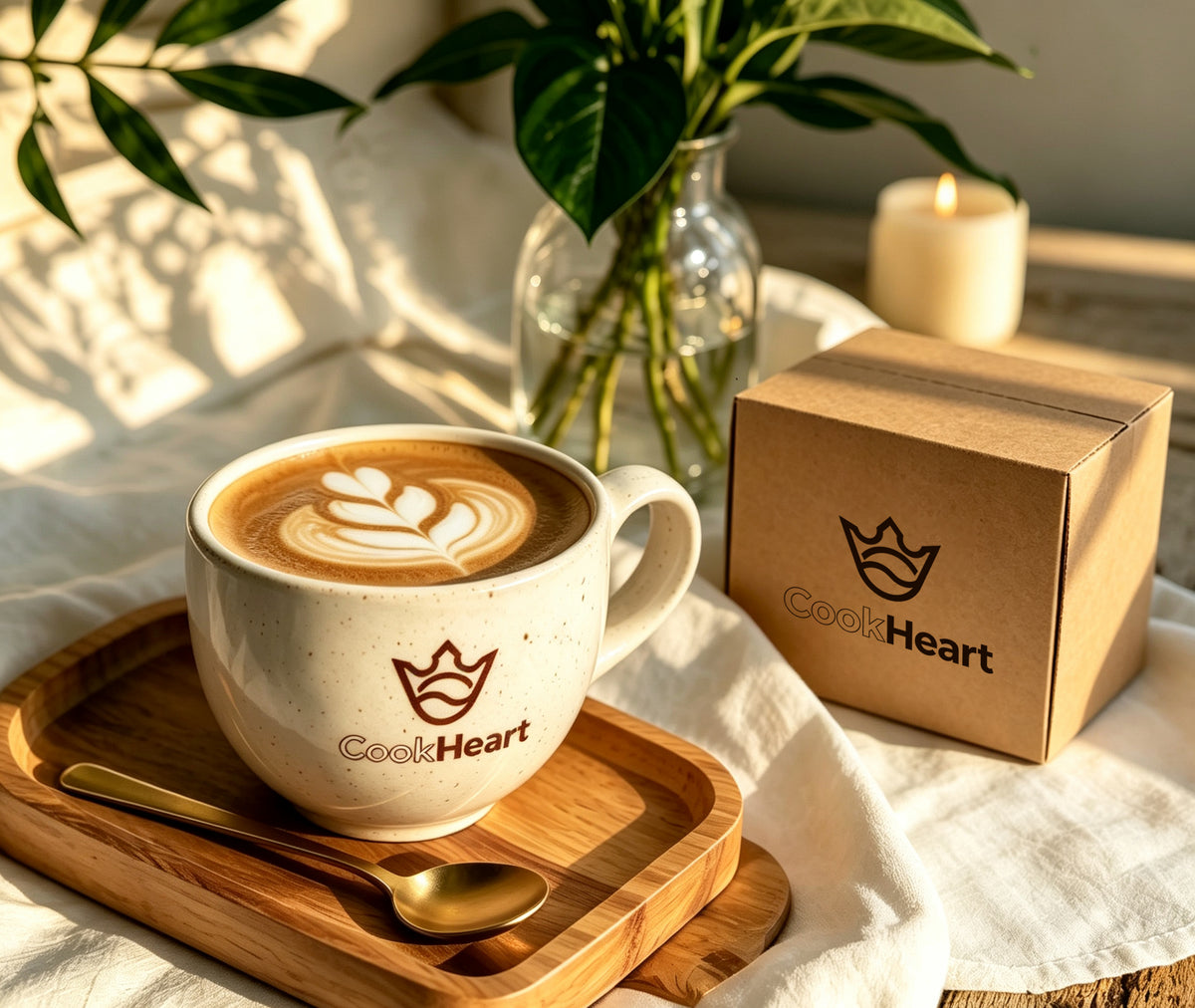 CookHeart Coffee Cups, Speckled Ceramic Latte Mug, Large Wide Mouth Coffee Mug for Cappuccino, Latte, Tea, Microwave & Dishwasher Safe, Home Office Coffee Cup with Gift Box