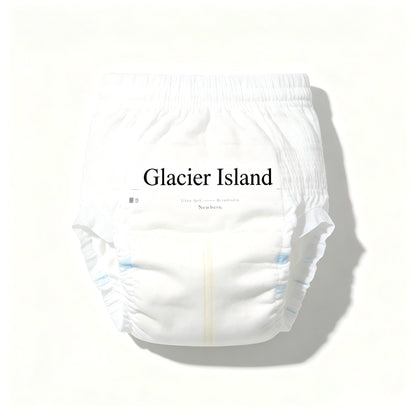 Glacier Island Newborn Baby Diapers, Ultra Soft Breathable Disposable Nappies, Leak-Proof Daily Protection Diapers for Infant, Hypoallergenic Skin Friendly Disposable Diaper Packs