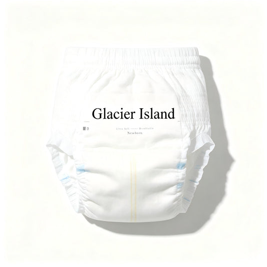 Glacier Island Newborn Baby Diapers, Ultra Soft Breathable Disposable Nappies, Leak-Proof Daily Protection Diapers for Infant, Hypoallergenic Skin Friendly Disposable Diaper Packs