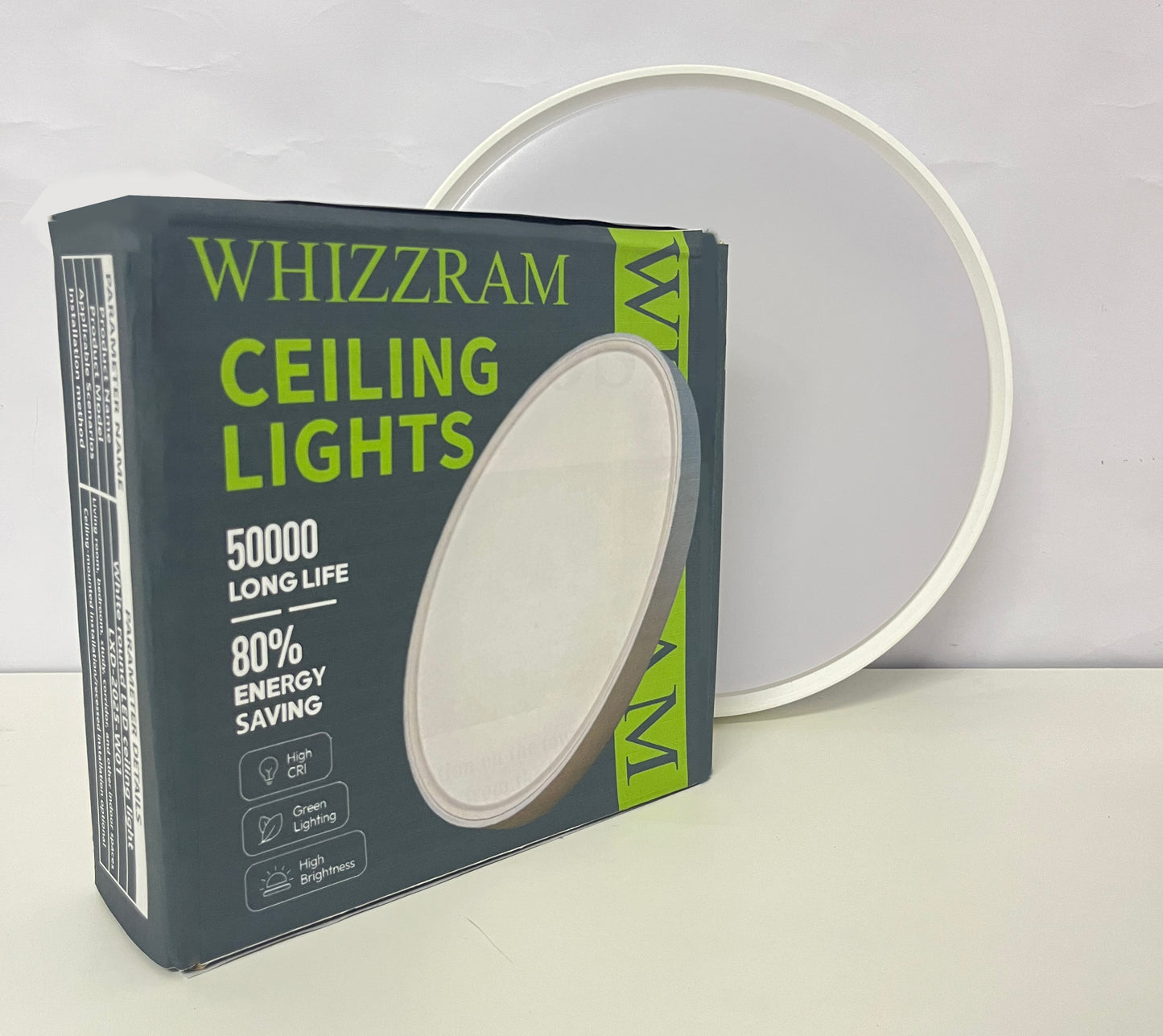 WHIZZRAM LED Ceiling Light, 12 Inch Flush Mount Ceiling Light Fixture, Ultra Slim Round Ceiling Lamp, 50000 Hours Long Lifespan, 80% Energy Saving, High Brightness & High CRI, Modern Ceiling Light for Bedroom Kitchen Bathroom Living Room Hallway