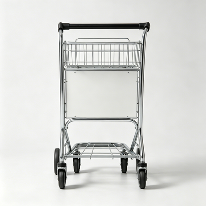 Sixlion Heavy Duty Rolling Hand Truck Cart, 4-Wheel Multi-Tier Utility Trolley with Storage Basket, Sturdy Metal Transport Cart for Grocery, Warehouse, Office, Hotel & Shopping Transport