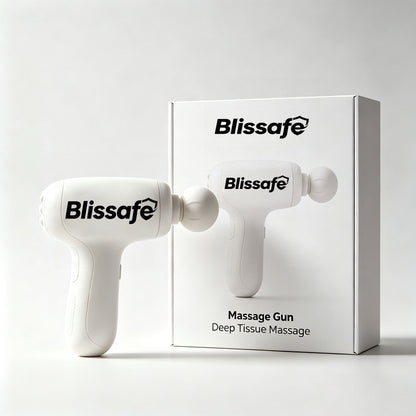 Blissafe Mini Massage Gun, Portable Deep Tissue Percussion Massager, Rechargeable Quiet Muscle Massage Device for Gym Office Home Recovery
