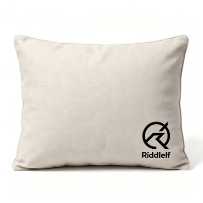 Riddlelf Decorative Throw Pillow, Rectangular Light Beige Accent Cushion, Soft Textured Linen Blend Pillow for Sofa Couch Bedroom Office Home Decoration