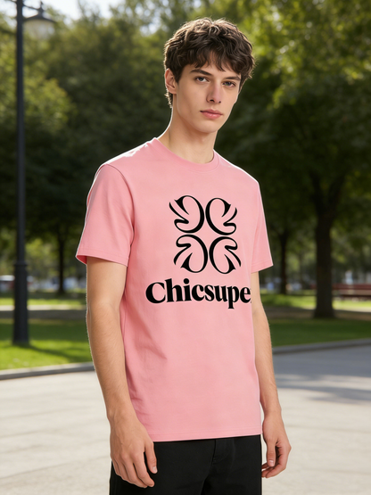 【Chicsuper Pink Logo T-Shirt】—— Elevate Your Casual Style with Timeless Elegance