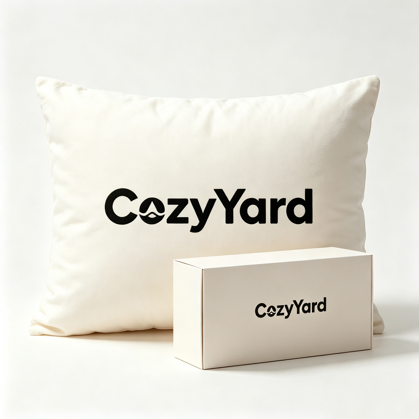 CozyYard Soft Decorative Throw Pillow, Vacuum Compressed Fluffy Square Accent Pillow, Breathable Skin-Friendly Couch Sofa Bed Cushion, Neutral Cream Decor Pillow for Living Room Bedroom Home Decor Gift