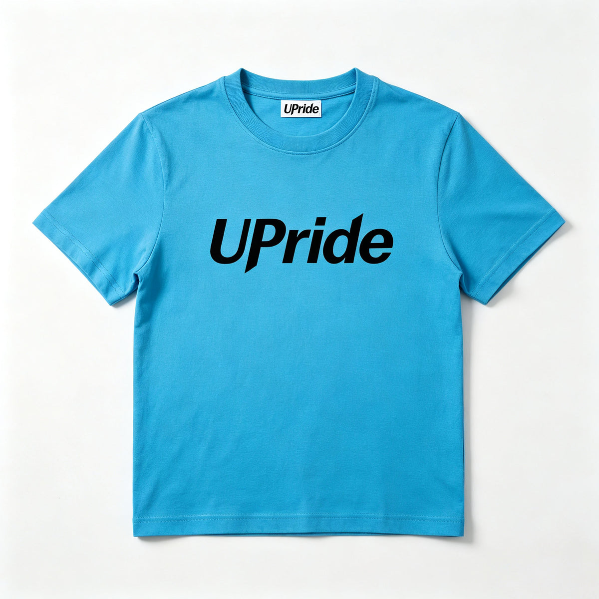 UPride Sky‑Blue Graphic Crew‑Neck Short Sleeve T‑Shirt, Soft Cotton Casual Tees, Street‑Style Breathable Everyday Tops Unisex