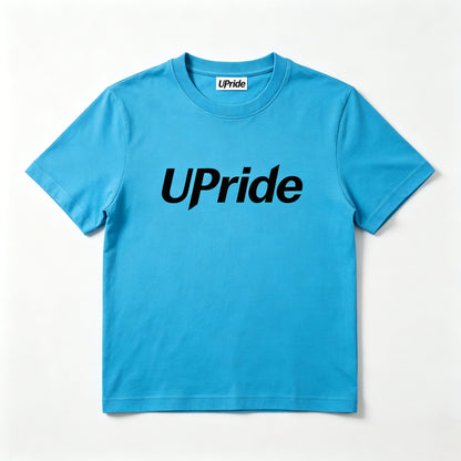 UPride Sky‑Blue Graphic Crew‑Neck Short Sleeve T‑Shirt, Soft Cotton Casual Tees, Street‑Style Breathable Everyday Tops Unisex