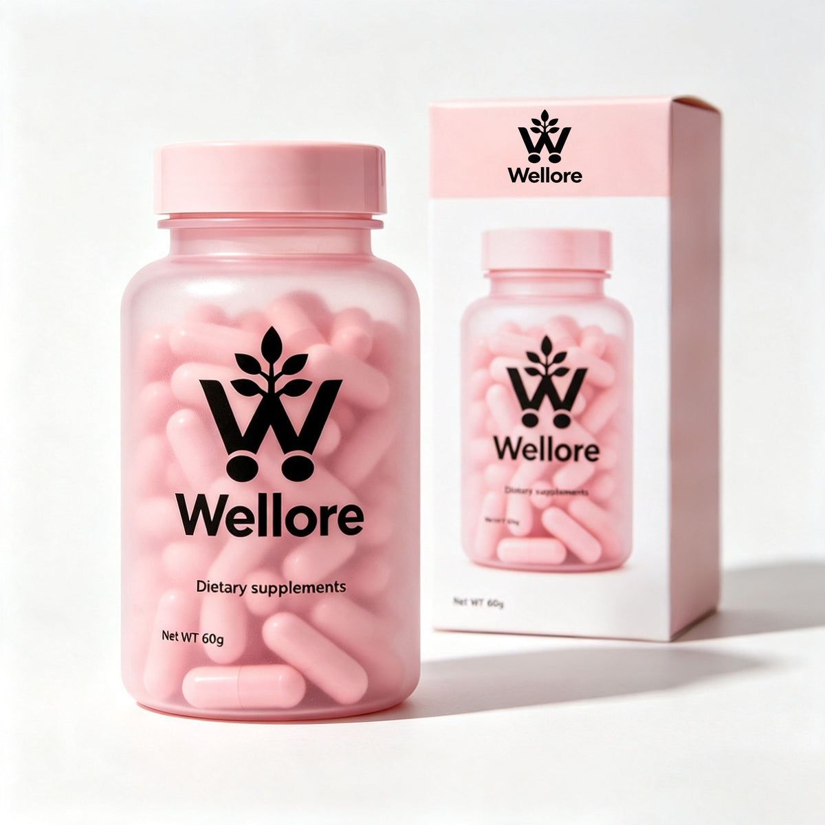 Wellore Natural Herbal‑Based Daily Dietary Supplement Capsules, Premium Plant‑Derived Nutrition Support for Women's Wellness, Easy‑to‑Swallow Capsules
