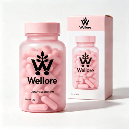 Wellore Natural Herbal‑Based Daily Dietary Supplement Capsules, Premium Plant‑Derived Nutrition Support for Women's Wellness, Easy‑to‑Swallow Capsules