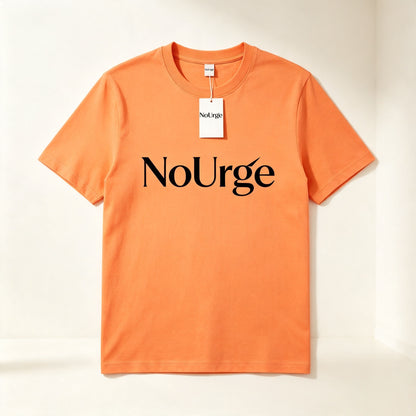 NoUrge Men’s Crew Neck Cotton Graphic T-Shirt, Loose Fit Short Sleeve Casual Basic Tee, Soft Breathable Orange Summer Streetwear Top