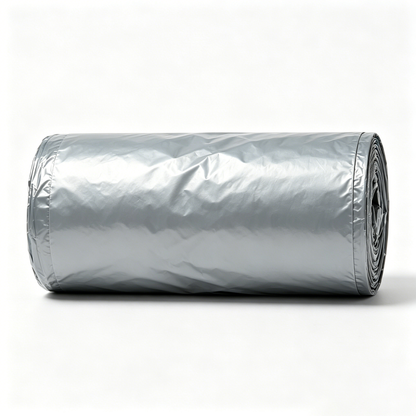 Micart Silver Heavy Duty Trash Bags, 50 Count Per Roll, Thick Leakproof Garbage Bags, Multipurpose Disposable Refuse Bags for Kitchen Bathroom Office Household Cleaning