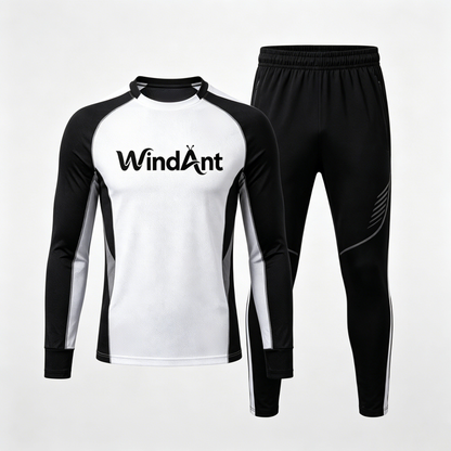 WindAnt Men’s 2 Piece Tracksuit, Long Sleeve Athletic T-Shirt + Jogger Pants Set, Quick Dry Workout Sweat Suit for Soccer Running Training