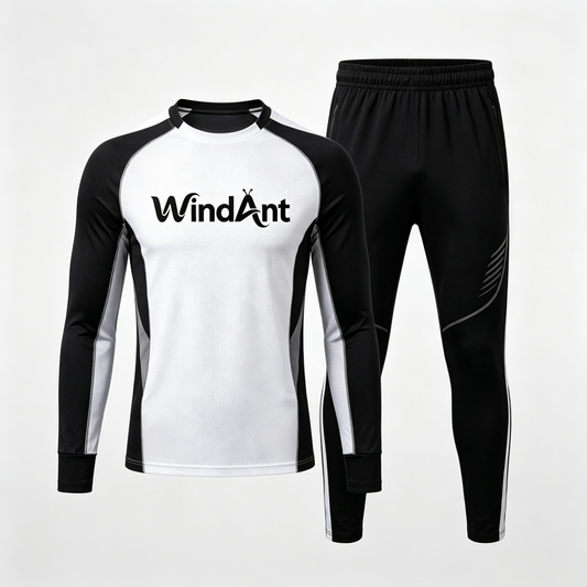 WindAnt Men’s 2 Piece Tracksuit, Long Sleeve Athletic T-Shirt + Jogger Pants Set, Quick Dry Workout Sweat Suit for Soccer Running Training