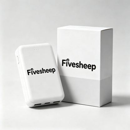 Fivesheep Portable Power Bank, High Capacity Mini Portable Charger with 3 USB Output Ports, Compact Slim External Battery Pack, Fast Charging Portable Phone Charger Travel Daily Use, Premium White Gift Box