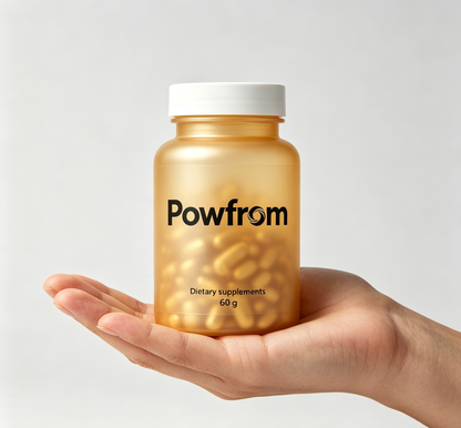Powfrom Premium Daily Dietary Supplement Capsules, All-Natural Wellness Support,Easy-Swallow Golden Capsules for Men & Women, Non-GMO, No Artificial Fillers