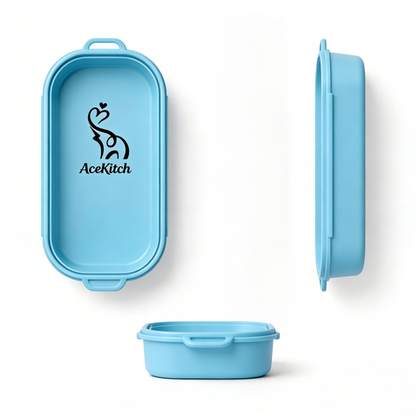 【AceKitch Light Blue Rectangular Food Storage Dish】—— Versatile Kitchen Essential for Food Prep & On-the-Go Meals