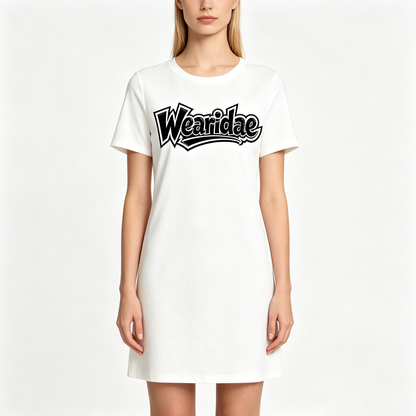 Wearidae Women's Short Sleeve Mini T-Shirt Dress, Casual Crew Neck Loose Fit Above Knee Tee Dress, Everyday Basic Soft Short Dress for Summer Daily Wear