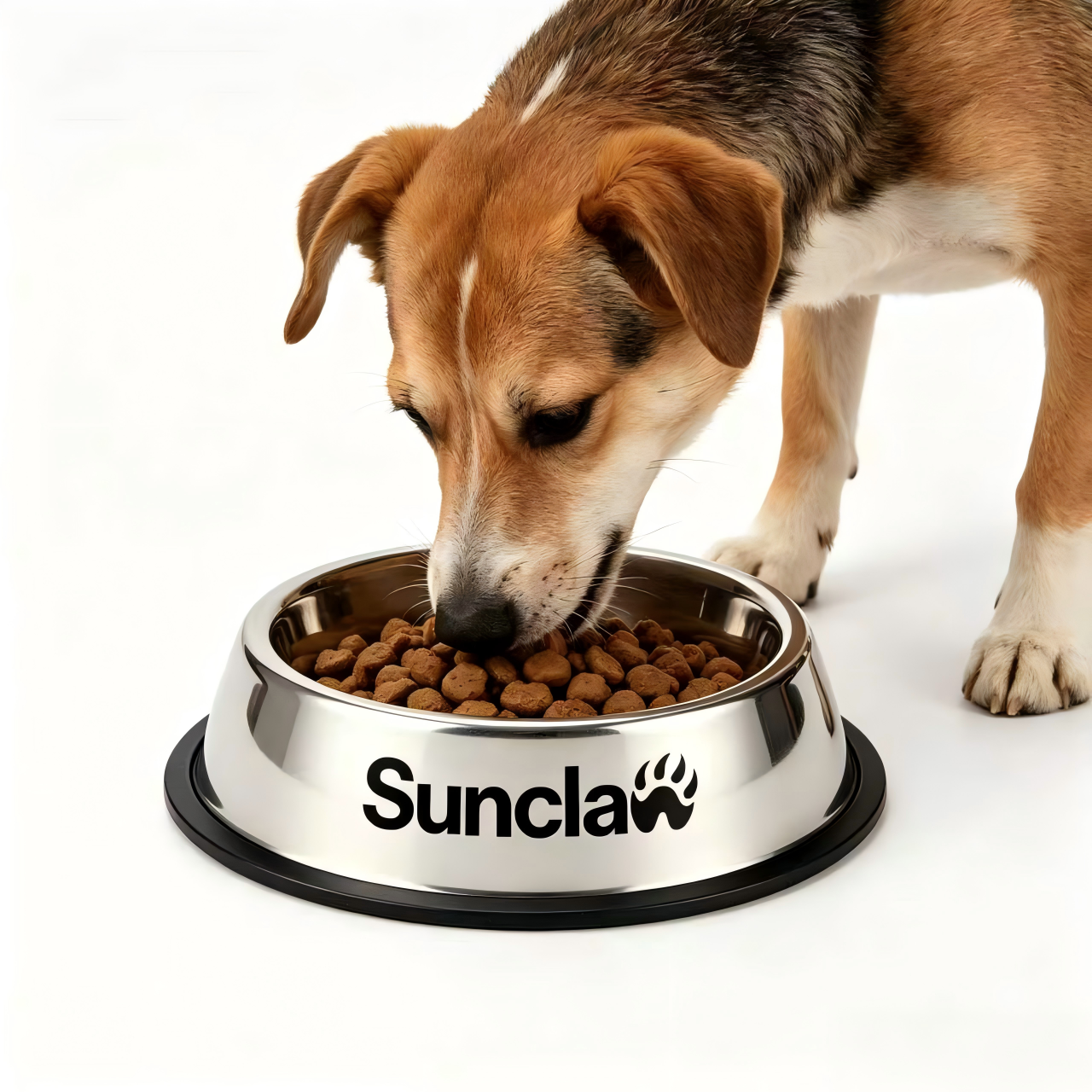 Sunclaw Stainless Steel Pet Dog Bowl, Non-Slip Melamine Base Pet Feeding Bowl, Removable Metal Food Water Bowl for Small Medium Large Dogs Cats, Anti-Spill Pet Feeder Dish