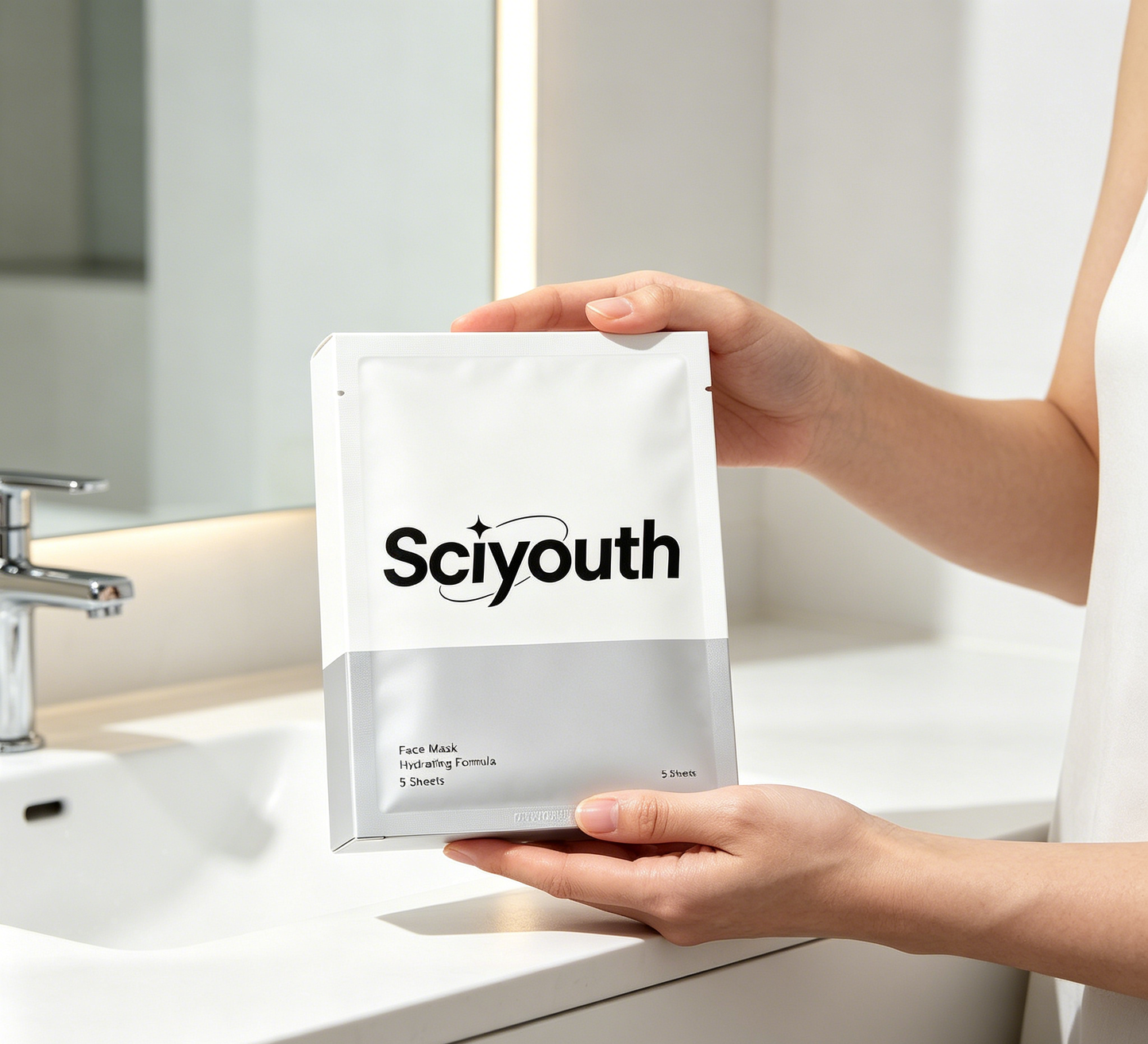 Sciyounth Hydrating Formula Facial Sheet Mask, Deep Moisturizing Soothing Face Mask for Dry Sensitive Skin, Repair Skin Barrier Brighten Dull Complexion, 8 Sheets Per Box