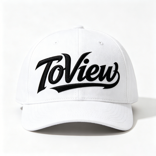 ToView Unisex Cotton Baseball Dad Hat, Curved Brim Adjustable Casual Sports Cap, White Classic Streetwear Sun Hat for Men Women