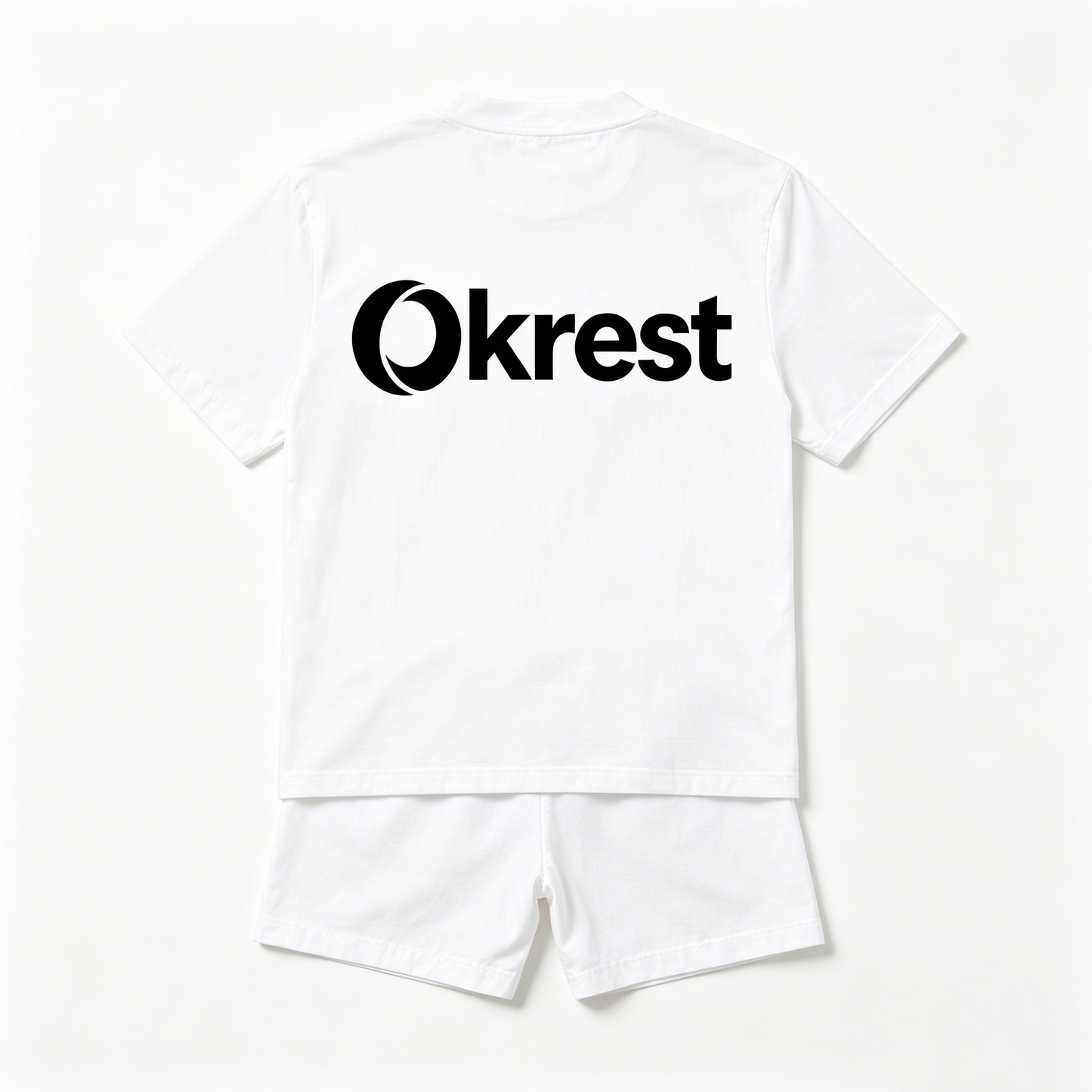 Okrest Men's Cotton Short Sleeve Pajama Set, Crew Neck T-Shirt & Elastic Waist Shorts, Breathable Summer Loungewear Sleepwear