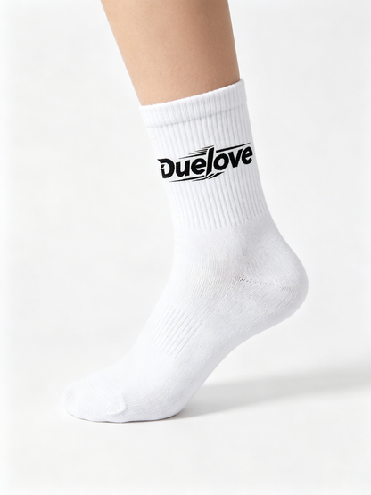 【Duelove White Mid-Calf Socks】—— Sporty & Versatile Daily Essential