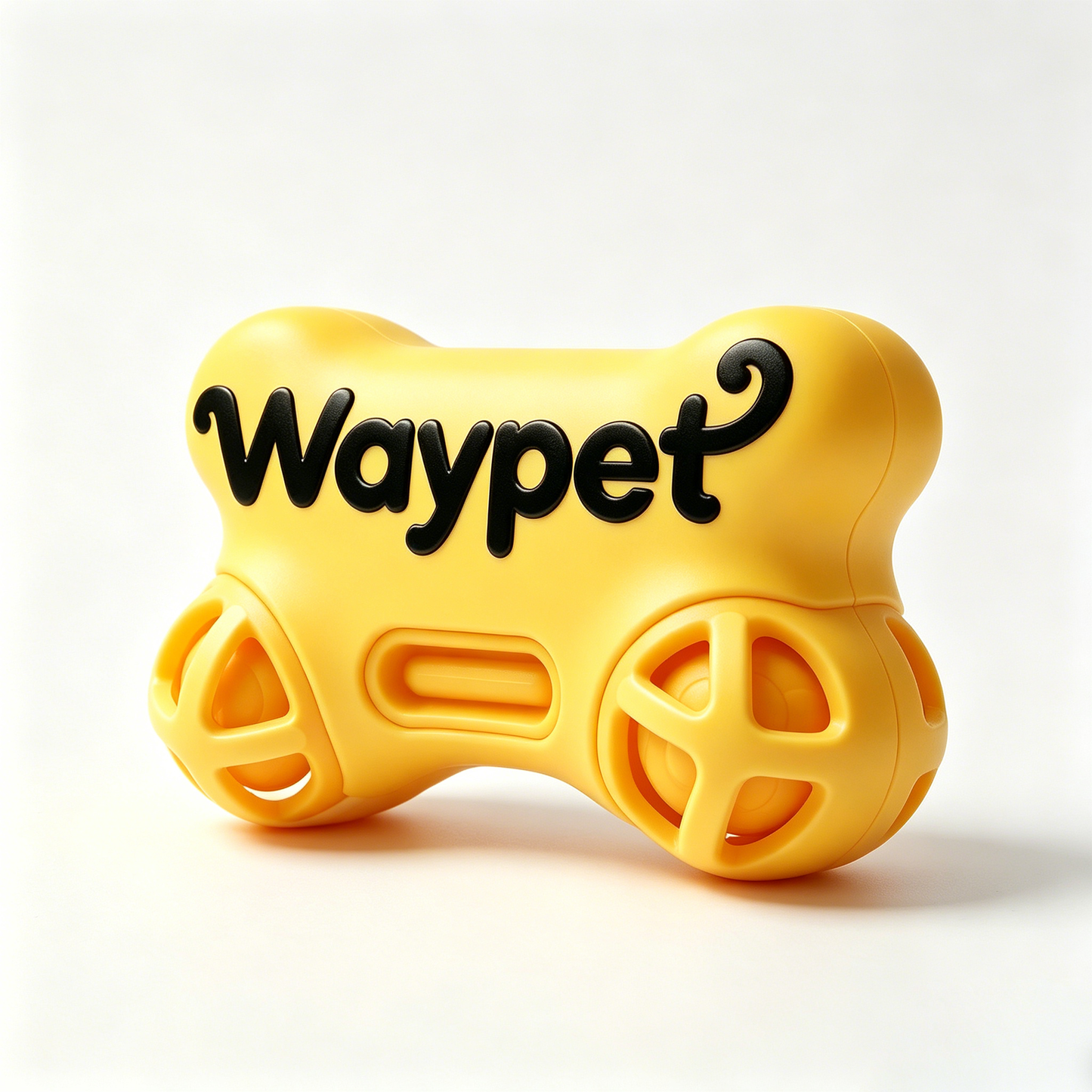 Waypet Rolling Ball Bone Dog Chew Toy, Non-Toxic Tough Rubber Teething Toy for Puppies & Adult Dogs, Interactive Enrichment Toy to Reduce Boredom & Destructive Chewing