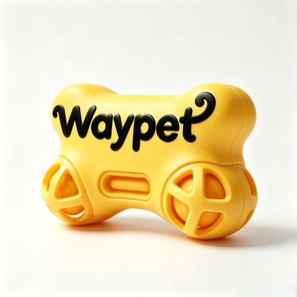 Waypet Rolling Ball Bone Dog Chew Toy, Non-Toxic Tough Rubber Teething Toy for Puppies & Adult Dogs, Interactive Enrichment Toy to Reduce Boredom & Destructive Chewing