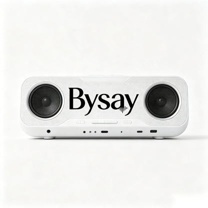 Bysay Dual-Driver Stereo Bluetooth Speaker, Portable Wireless Speaker with Multiple Connection Modes, Hi-Fi Sound Music Speaker for Bedroom, Camping