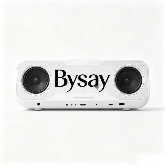 Bysay Dual-Driver Stereo Bluetooth Speaker, Portable Wireless Speaker with Multiple Connection Modes, Hi-Fi Sound Music Speaker for Bedroom, Camping
