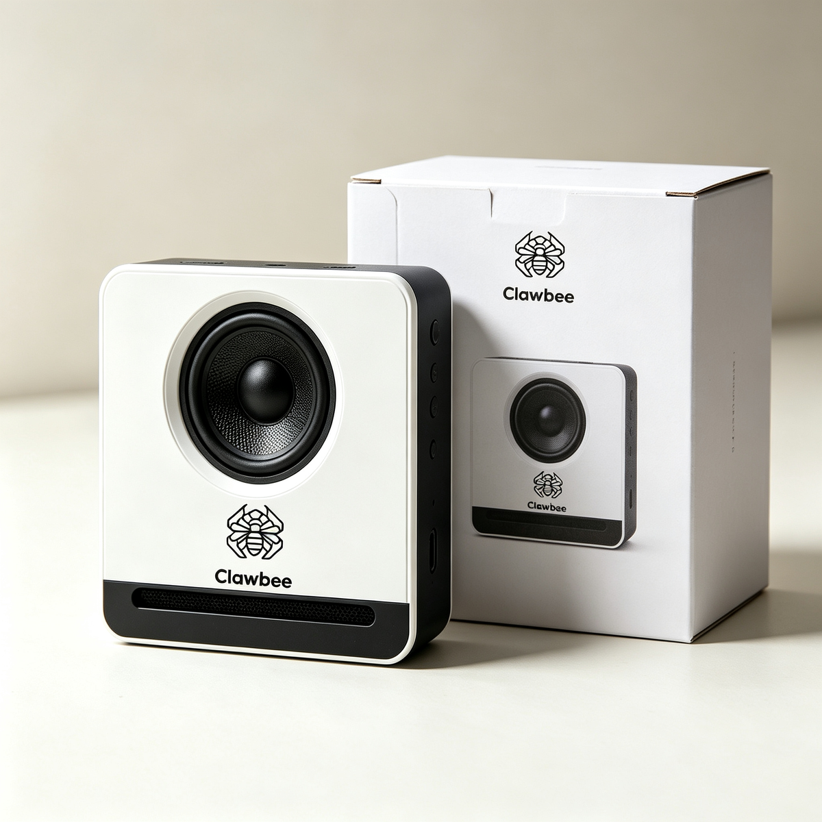 Clawbee Portable Bluetooth Loudspeaker, Compact Desktop Wireless Speaker, Rich Stereo Bass Audio, Rechargeable Small Speaker for Home, Office, Bedroom and Indoor Entertainment