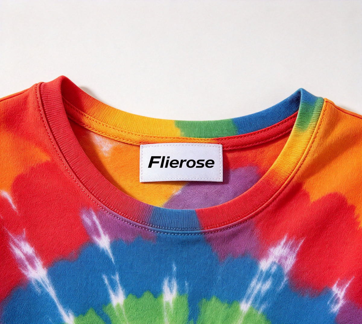 Flierose Girls Tie-Dye Short Sleeve Dress, Casual Elastic Waist A-Line Summer Dress for Kids