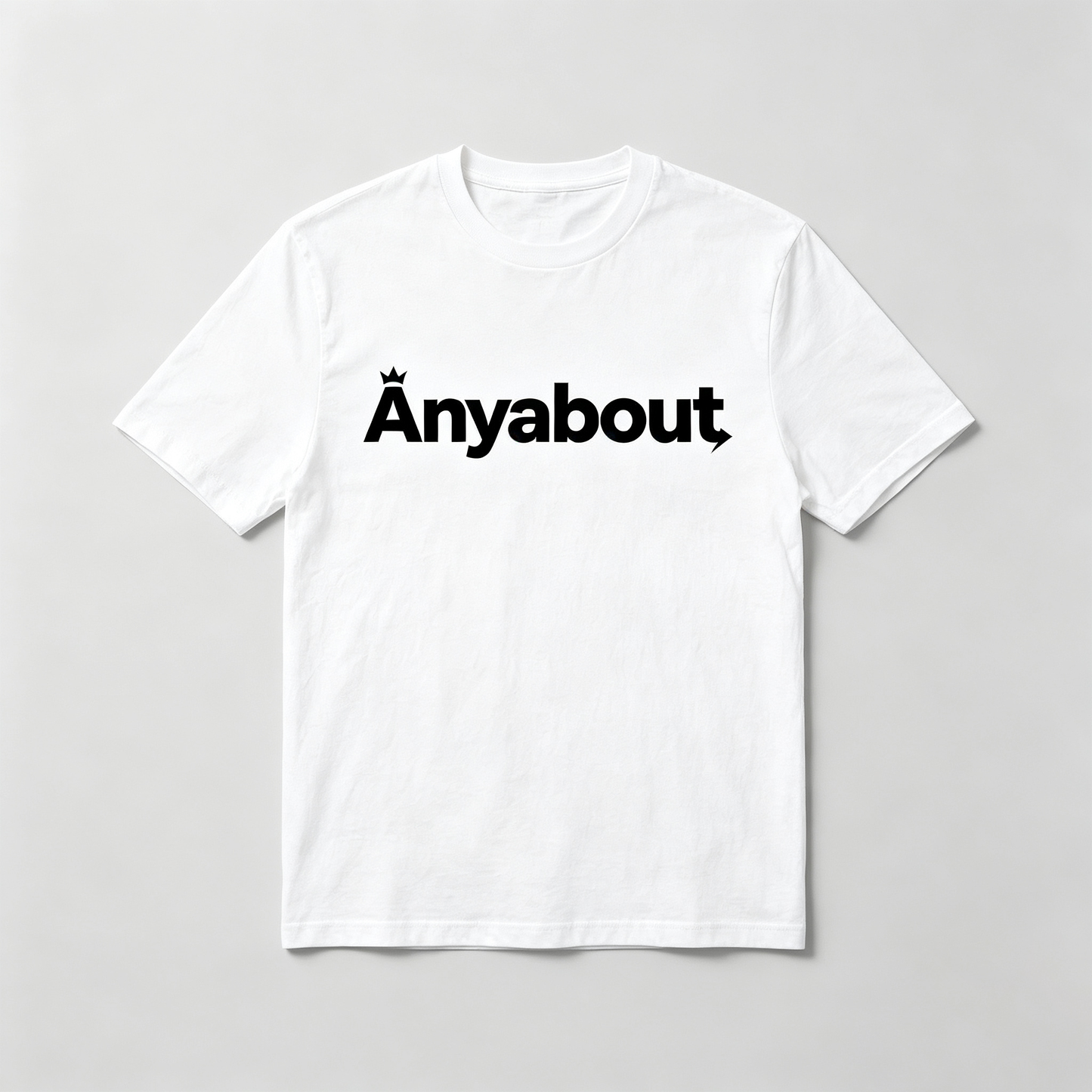 Anyabout Men’s Crew Neck Short Sleeve Cotton T-Shirt, Loose Fit Classic Basic Tee, Crown & Arrow Detail Breathable Casual Street Top for Daily Workout Outfit