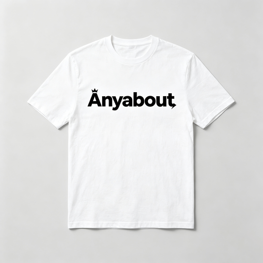 Anyabout Men’s Crew Neck Short Sleeve Cotton T-Shirt, Loose Fit Classic Basic Tee, Crown & Arrow Detail Breathable Casual Street Top for Daily Workout Outfit