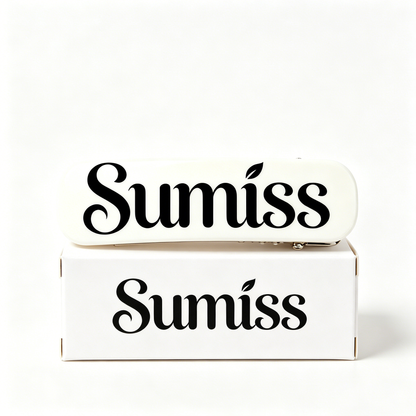 Sumiss Classic Rectangle Hair Barrettes 3 Pack, Smooth White Acrylic Spring Hair Clips, Non-Slip Metal Barrette Hair Pins for Women Daily Hairstyle Decor