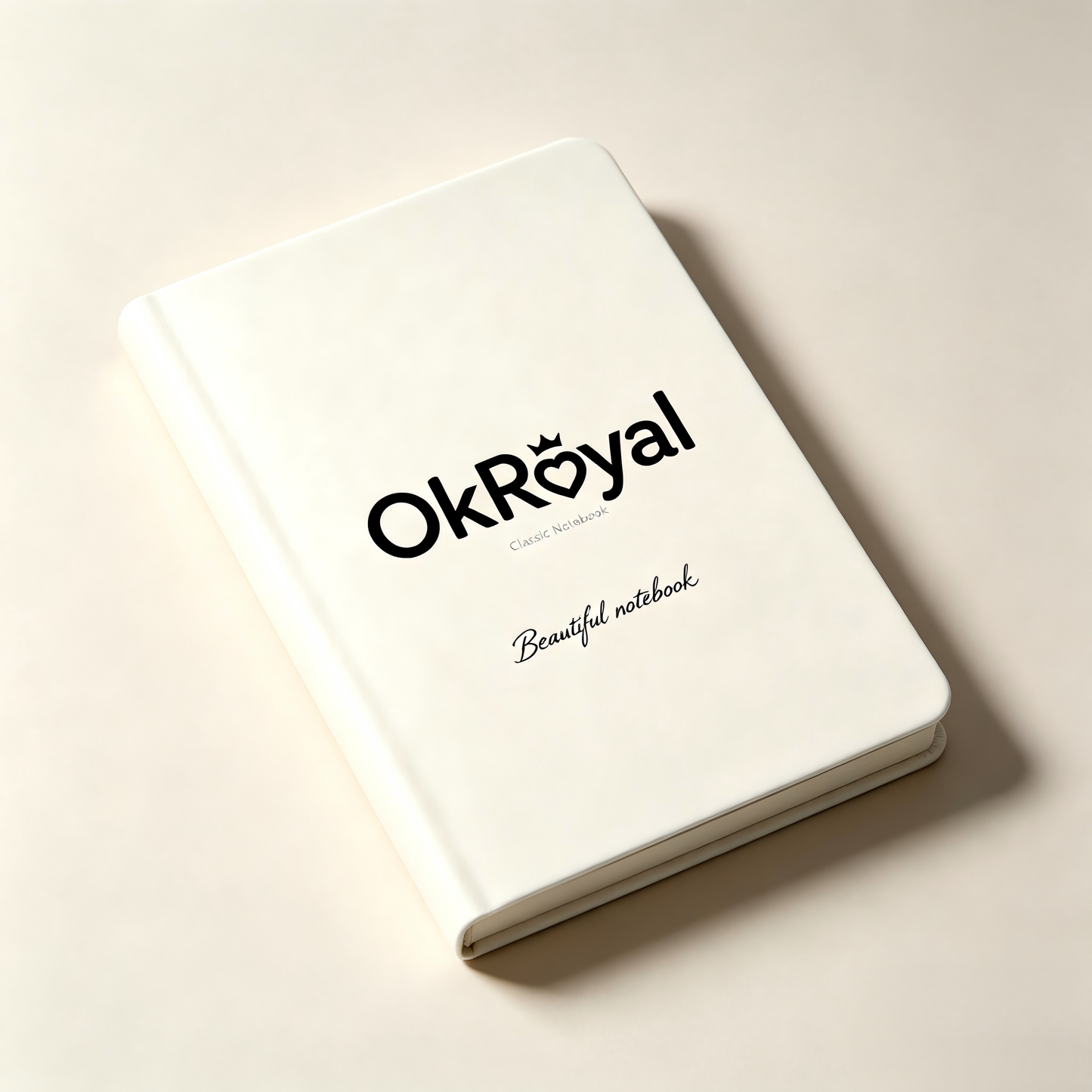 OkRoyal Hardcover Blank Notebook, Thick Durable Cream Plain Page Journal, Premium Soft PU Leather Cover Writing Notebook
