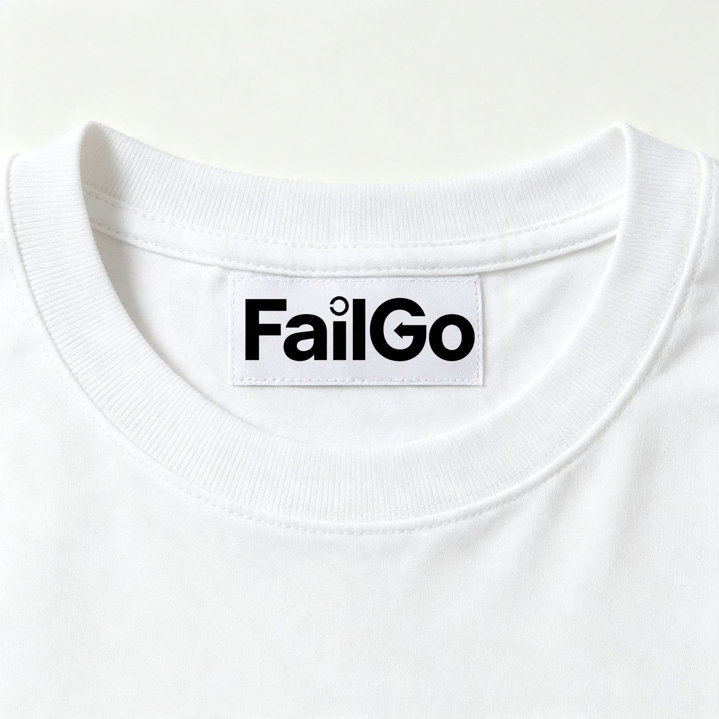 FailGo Basic White Crew‑Neck Short‑Sleeve T‑Shirt, Premium Soft‑Fit Plain Casual Tee For Everyday Wear
