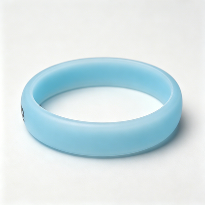 Hexlove Pastel Light Blue Silicone Bracelet, Soft Smooth Rubber Wristband, Minimalist Comfort Waterproof Bracelets for Sports Daily Casual Jewelry Gift