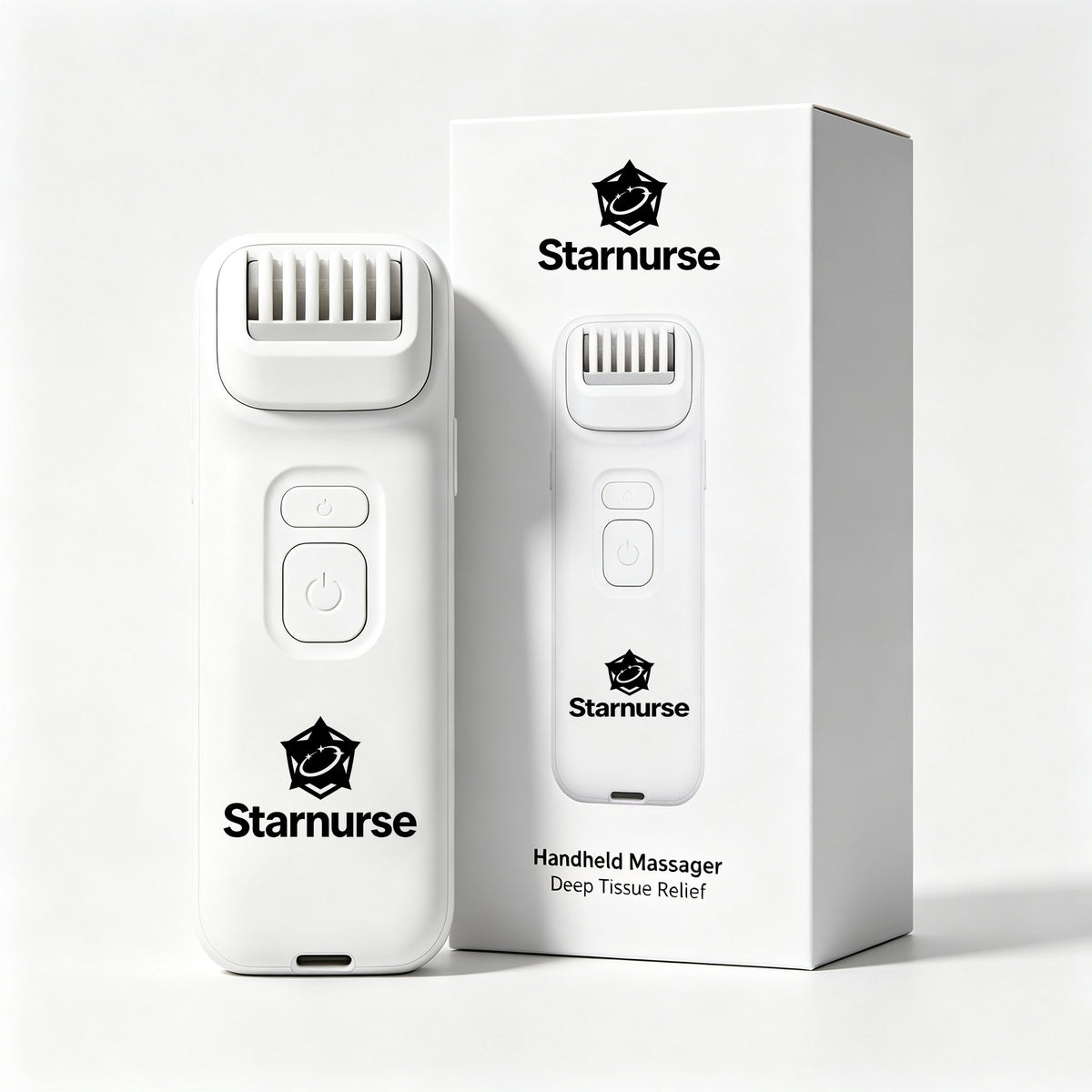 Starnurse Handheld Massager, Portable Deep Tissue Massage Apparatus, Rechargeable Muscle Massager for Neck Shoulder Back Leg