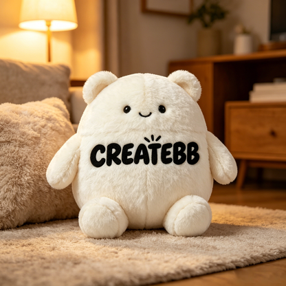 CREATEBB Squishmallow-Style Cute Bear Plush Toy, Ultra-Soft Fluffy Stuffed Animal Pillow, Huggable Plushie for Kids & Adults, Perfect Gift for Birthdays, Christmas & Home Decor