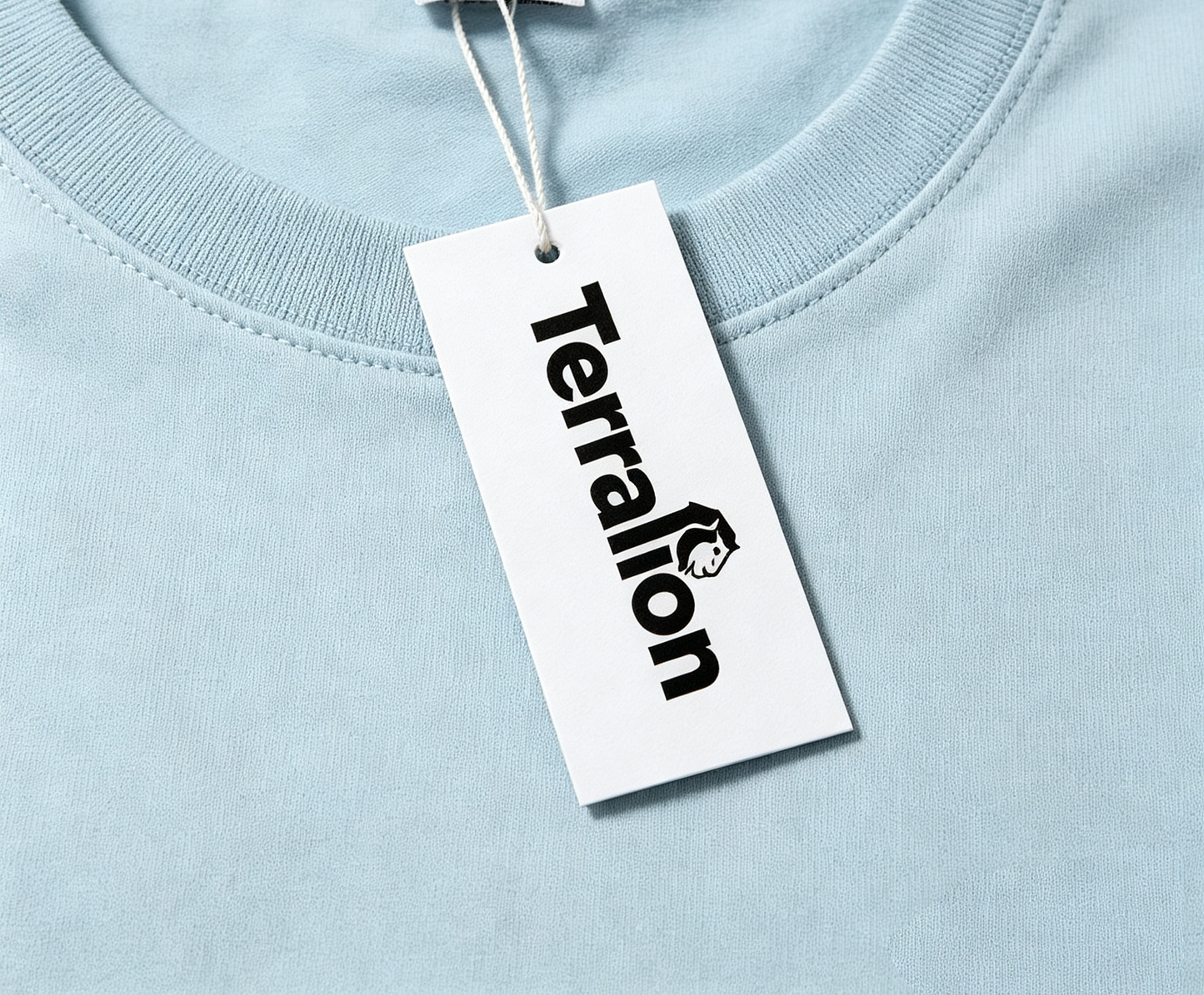 Terralion Sky Blue Crew Neck Short Sleeve T-Shirt for Men, Relaxed Fit Soft Ring-Spun Cotton Minimalist Street Casual Daily Basic Top
