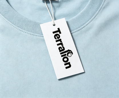 Terralion Sky Blue Crew Neck Short Sleeve T-Shirt for Men, Relaxed Fit Soft Ring-Spun Cotton Minimalist Street Casual Daily Basic Top