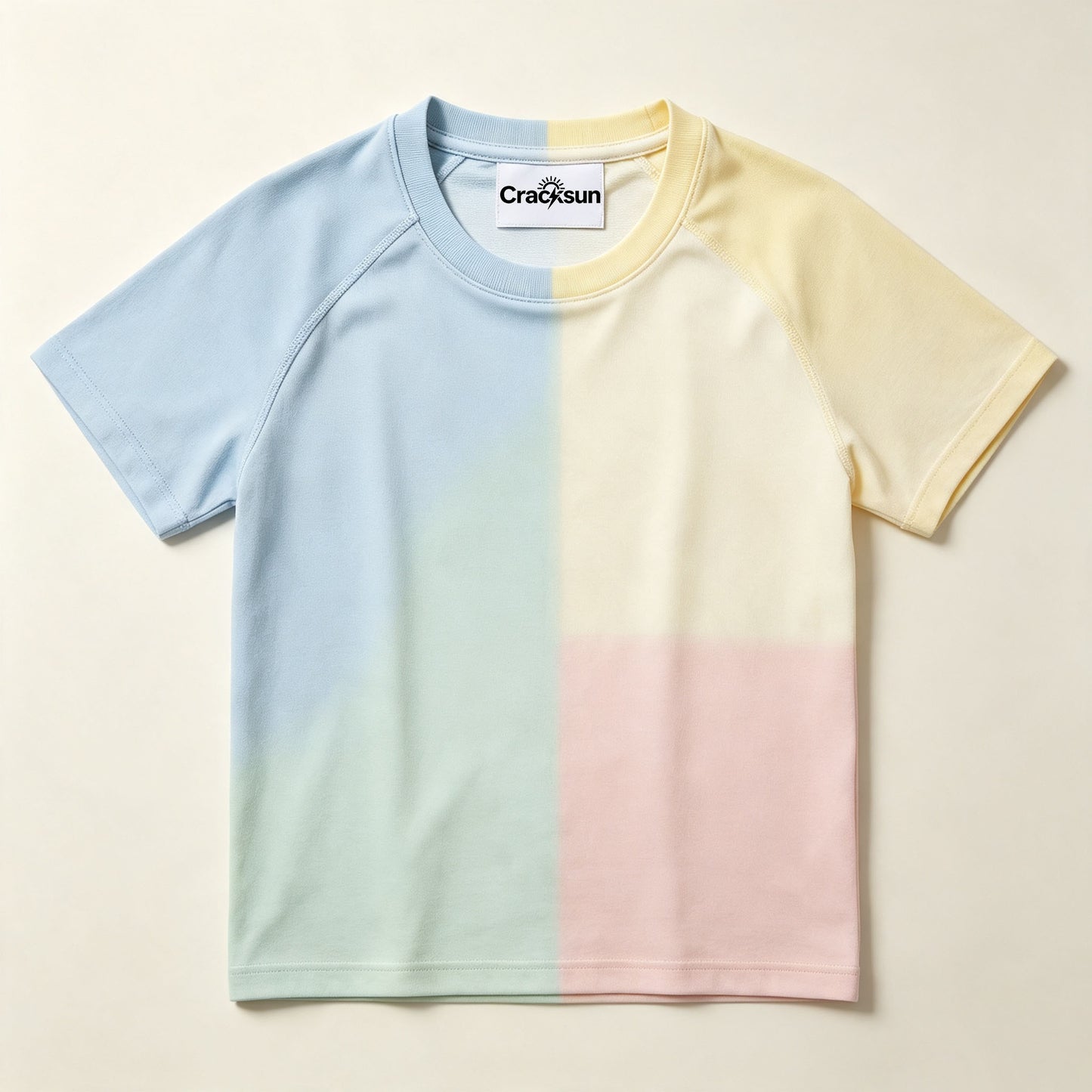 Cracksun Gradient Color Crew‑Neck Short Sleeve T‑Shirt, Raglan Sleeve Soft Casual Tee for All‑Day Daily Wear